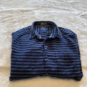 Mens Long Sleeve Denim And Flower Shirt. Size Small